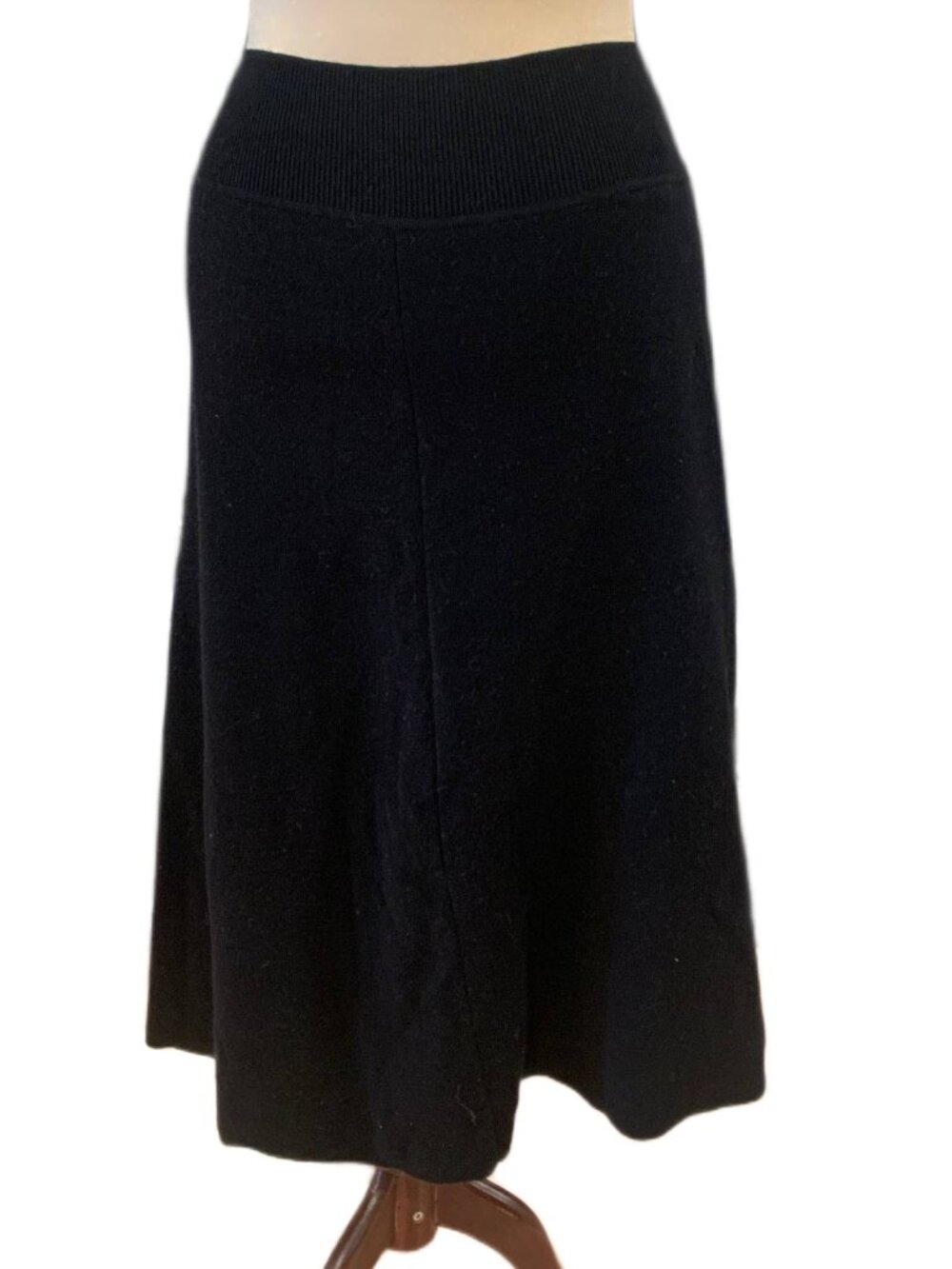 Uniqlo x Lemaire Black Wool Blend Elegant Refined A‑Line Skirt Size L